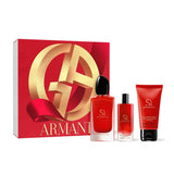 ARMANI SI PASSIONE INTENSE SET EDP 100ML + 7ML+ RED POUCH